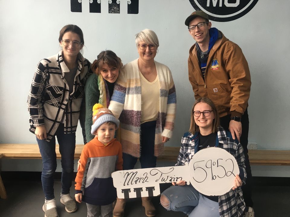 At an escape room with my family